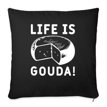 Cheese Gouda Ricotta Clothing - Sofa pillowcase 17,3'' x 17,3'' (45 x 45 cm) - black - Front