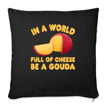 Cheese Gouda Ricotta Clothing - Sofa pillowcase 17,3'' x 17,3'' (45 x 45 cm) - black - Front