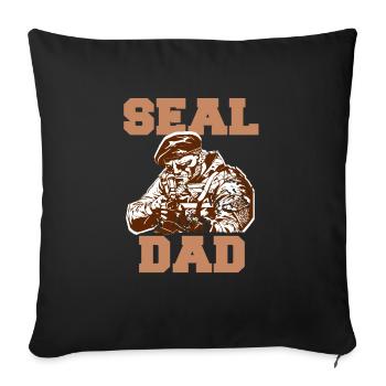SEAL DAD Cool Retro NAVY Army T-Shirt - Sofa pillowcase 17,3'' x 17,3'' (45 x 45 cm) - black - Front