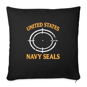 United States Navy SEALS Retro Patriotic Navy - Sofakissenbezug 45 x 45 cm - Schwarz - Vorne