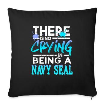There Is No Crying In Being A NAVY Seal Retro - Sofa pillowcase 17,3'' x 17,3'' (45 x 45 cm) - black - Front