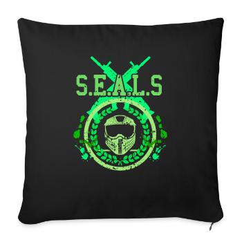 S.E.A.L.S Awesome Retro NAVY Seals Designs - Sofakissenbezug 45 x 45 cm - Schwarz - Vorne