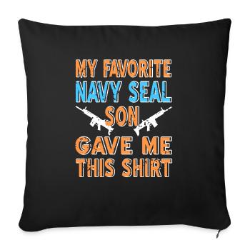 My Favorite NAVY Seal Son Gave This Shirt Retro - Sofa pillowcase 17,3'' x 17,3'' (45 x 45 cm) - black - Front
