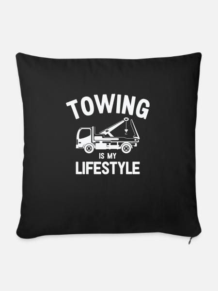 Abschleppwagenfahrer Lebensstil Abschleppen - Sofakissenbezug 45 x 45 cm - Schwarz