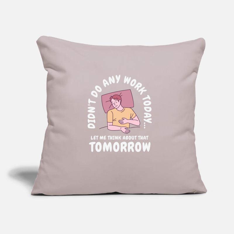 Procrastinator Work Sleeping Line Art Dessin Housse de coussin décorative 45 x 45 cm