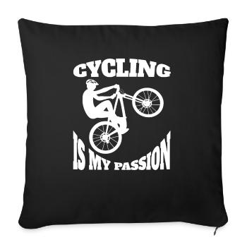 Cycling Mountainbike Cycling Bike Tour - Sofa pillowcase 17,3'' x 17,3'' (45 x 45 cm) - black - Front
