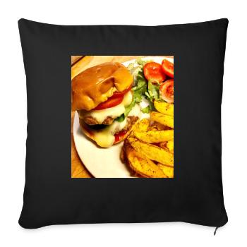 burger - Housse de coussin décorative 45 x 45 cm - noir - Devant