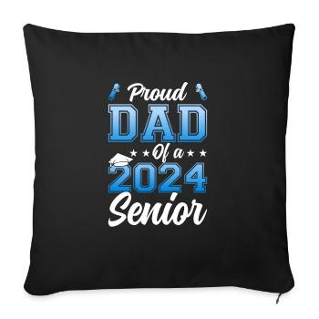 Drôle de fier père d’un cadeau de fin d’études - Housse de coussin décorative 45 x 45 cm - noir - Devant