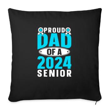 Drôle de fier père d’un cadeau de fin d’études - Housse de coussin décorative 45 x 45 cm - noir - Devant