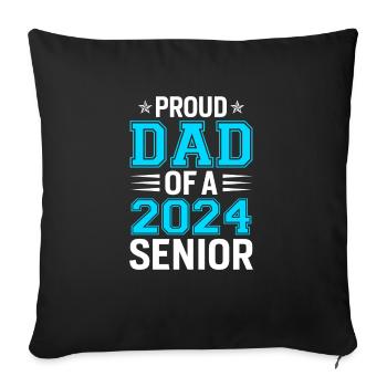 Drôle de fier père d’un cadeau de fin d’études - Housse de coussin décorative 45 x 45 cm - noir - Devant