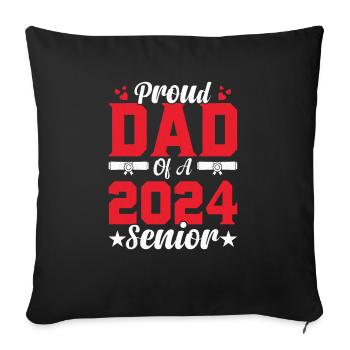 Drôle de fier père d’un cadeau de fin d’études - Housse de coussin décorative 45 x 45 cm - noir - Devant