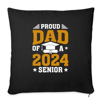 Drôle de fier père d’un cadeau de fin d’études - Housse de coussin décorative 45 x 45 cm - noir - Devant