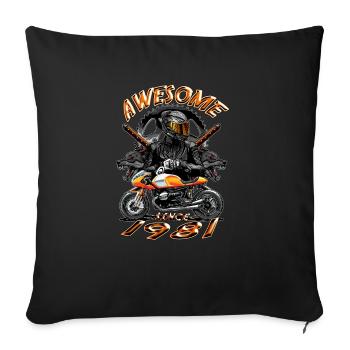 Awesome since 1981, Biker Geburtstag - Sofakissenbezug 45 x 45 cm - Schwarz - Vorne