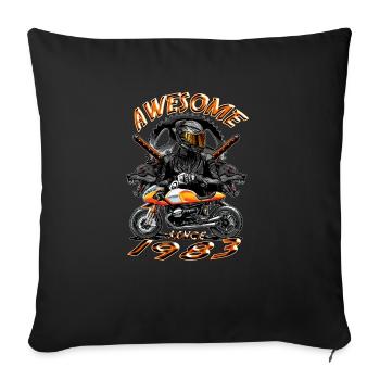 Awesome since 1983, Biker Geburtstag - Sofakissenbezug 45 x 45 cm - Schwarz - Vorne