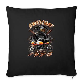 Awesome since 1976, biker's birthday - Sofa pillowcase 17,3'' x 17,3'' (45 x 45 cm) - black - Front