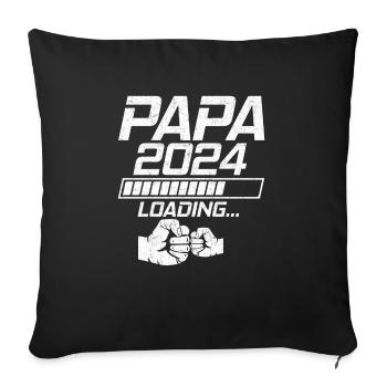 Schwangerschaft Werdende Eltern Geschenk Papa 2024 - Sofakissenbezug 45 x 45 cm - Schwarz - Vorne