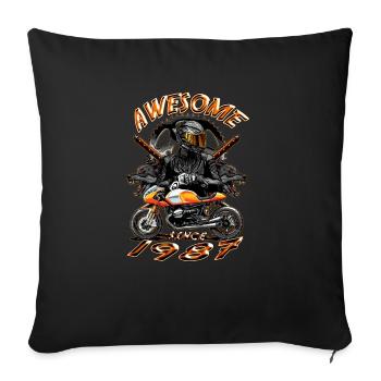 Awesome since 1987, Biker Geburtstag - Sofakissenbezug 45 x 45 cm - Schwarz - Vorne