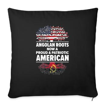 Né en Angola Angola États-Unis - Housse de coussin décorative 45 x 45 cm - noir - Devant