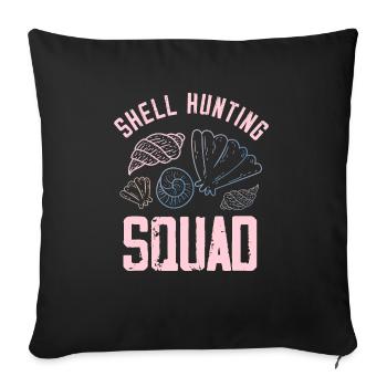 Escouade de chasse aux coquillages Design pour un amateur de bombardement - Housse de coussin décorative 45 x 45 cm - noir - Devant