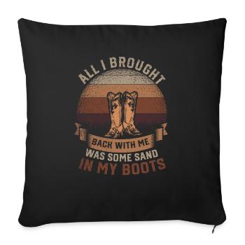 Tout ce que j’ai ramené avec moi, c’est du sable - Housse de coussin décorative 45 x 45 cm - noir - Devant
