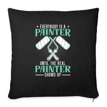 Painting Painter Job Tradesman House Painting - Sofa pillowcase 17,3'' x 17,3'' (45 x 45 cm) - black - Front