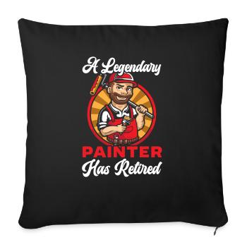 Un peintre légendaire a pris sa retraite en peinture de maison - Housse de coussin décorative 45 x 45 cm - noir - Devant