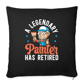 Un peintre légendaire a pris sa retraite en peinture de maison - Housse de coussin décorative 45 x 45 cm - noir - Devant