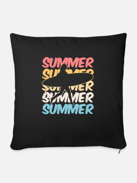summer summer summer t-shirt - Sofakissenbezug 45 x 45 cm - Schwarz