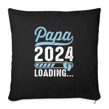 Schwangerschaft Werdende Eltern Geschenk Papa 2024 - Sofakissenbezug 45 x 45 cm - Schwarz - Vorne