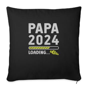 Schwangerschaft Werdende Eltern Geschenk Papa 2024 - Sofakissenbezug 45 x 45 cm - Schwarz - Vorne