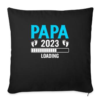 Grossesse Futur Parent Cadeau Papa 2023 - Housse de coussin décorative 45 x 45 cm - noir - Devant
