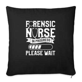 Infirmière médico-légale en cours Veuillez patienter Infirmières infirmières IA - Housse de coussin décorative 45 x 45 cm - noir - Devant