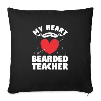 My Heart Belongs To A Bearded Teacher Valentine's - Sofa pillowcase 17,3'' x 17,3'' (45 x 45 cm) - black - Front