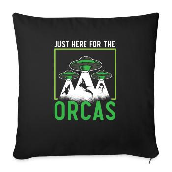 Juste ici pour les orques Biologie marine Orque Baleine - Housse de coussin décorative 45 x 45 cm - noir - Devant