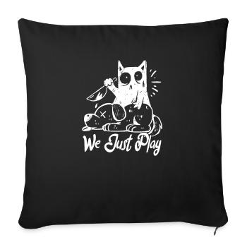 Chat, on joue, je fais ce que je veux - Housse de coussin décorative 45 x 45 cm - noir - Devant