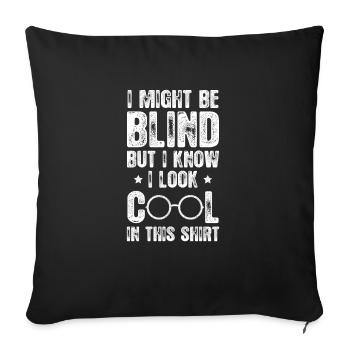 Conscience de la cécité aveugle en braille - Housse de coussin décorative 45 x 45 cm - noir - Devant