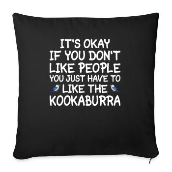 Kookaburra Bird Lovers Citation Kookaburra -Fan - Housse de coussin décorative 45 x 45 cm - noir - Devant