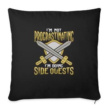 Larp RPG RPG Jeu de rôle Procastinating Design for A - Housse de coussin décorative 45 x 45 cm - noir - Devant