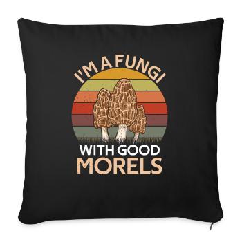 Ich Bin Pilz Mit Guten Morcheln Lustigen Pilzen - Sofakissenbezug 45 x 45 cm - Schwarz - Vorne
