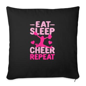 MANGEZ DORMIR CHEER REPEAT Cheerleading Team Cheerlead - Housse de coussin décorative 45 x 45 cm - noir - Devant