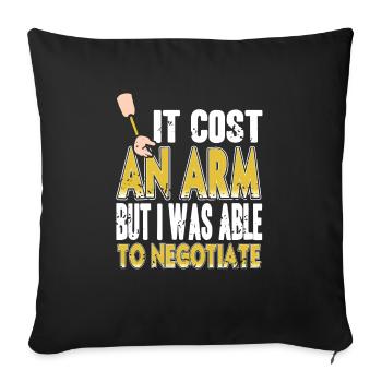 Cost An Arm But Was Able To Negotiate Prosthesis - Sofa pillowcase 17,3'' x 17,3'' (45 x 45 cm) - black - Front
