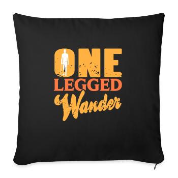 One Legged Wonder Retro Funny Prosthesis Designs - Sofa pillowcase 17,3'' x 17,3'' (45 x 45 cm) - black - Front