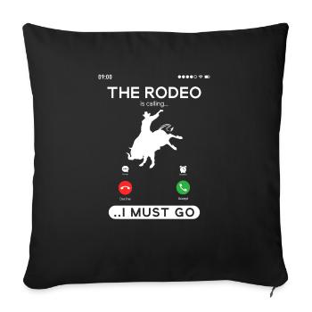 Bull Riding Rodeo Is Calling, Funny Cowboy Bull - Sofakissenbezug 45 x 45 cm - Schwarz - Vorne