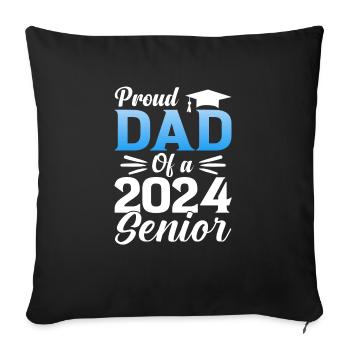 Drôle de fier père d’un cadeau de fin d’études - Housse de coussin décorative 45 x 45 cm - noir - Devant