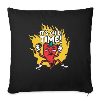 It's Chili Time Chili Flavor Spice Spicy Food - Sofa pillowcase 17,3'' x 17,3'' (45 x 45 cm) - black - Front