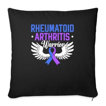 Polyarthrite rhumatoïde Warrior Autoimmune Disorder - Housse de coussin décorative 45 x 45 cm - noir - Devant
