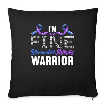 Polyarthrite rhumatoïde Warrior Autoimmune Disorder - Housse de coussin décorative 45 x 45 cm - noir - Devant