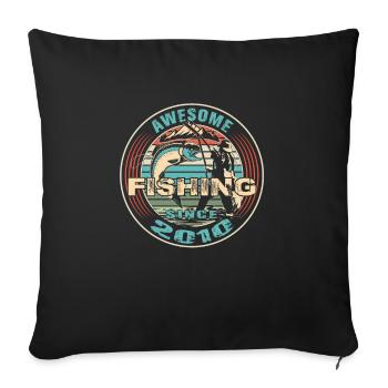 Awesome since 2010. Angel, Angler Geburtstag - Sofakissenbezug 45 x 45 cm - Schwarz - Vorne