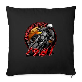 Awesome since 1981, Biker Geburtstag - Sofakissenbezug 45 x 45 cm - Schwarz - Vorne