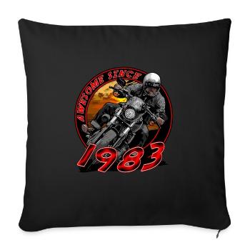 Awesome since 1983, Biker Geburtstag - Sofakissenbezug 45 x 45 cm - Schwarz - Vorne